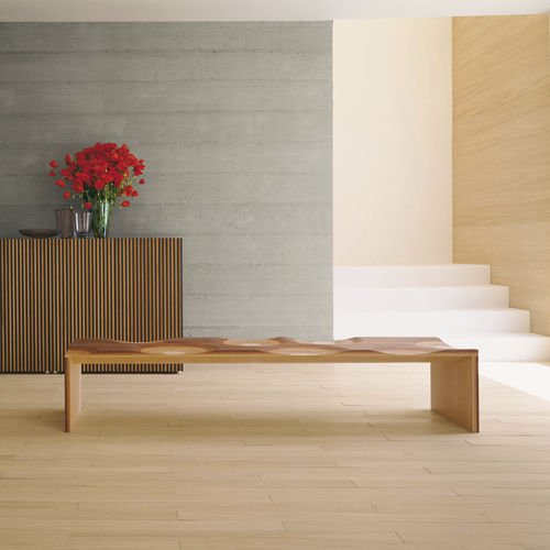 Bank / originelles Design - RIPPLES  - CASAMANIA HORM - Verbundwerkstoff / Kirschbaum / Mahagoni