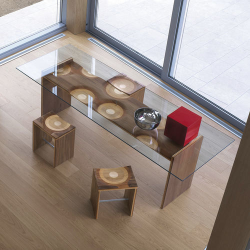 Moderner Hocker - RIPPLES  - CASAMANIA HORM - Eiche / Esche / Nussbaum