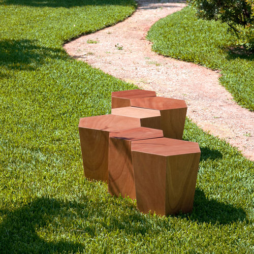 Moderner Hocker - HEXAGON  - CASAMANIA HORM - Holz / Gestell aus Holz / modular