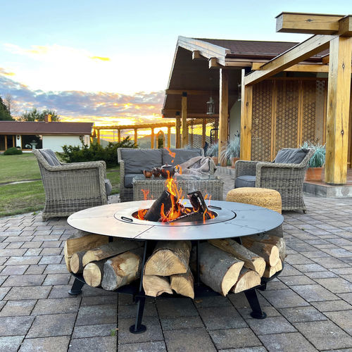 Holz-Gartenfeuerstelle - AERO 120 - F.P.H. Art Metal Sp.J. - Stahl / rund / schwarz