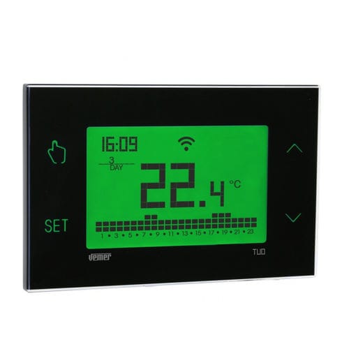 Elektronisches Thermostat - TUO WI-FI BATTERIA NERO - VEMER - programmierbar / für Heizungen / wandmontiert