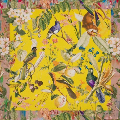 Textilserviette - SONGBIRD SILK - JIM THOMPSON - Tiermotiv / Blumenmotiv / für Privatgebrauch