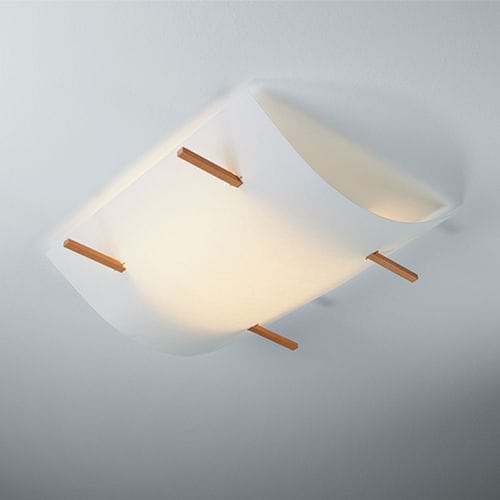 Moderne Deckenleuchte - FOLIO - DOMUS Licht zum Wohnen - rechteckig / Holz / handgefertigt