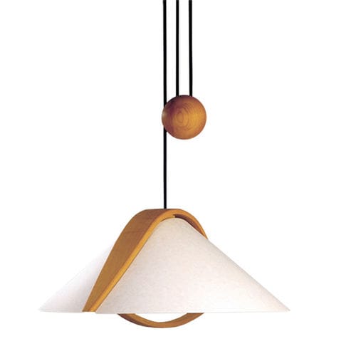 Hängelampe - ARTA - DOMUS Licht zum Wohnen - Stoff / Holz / modern