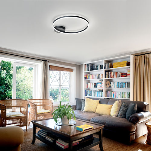 Moderne Deckenleuchte - GIOTTO - Fabas Luce - ringförmig / Metall / Methacrylat