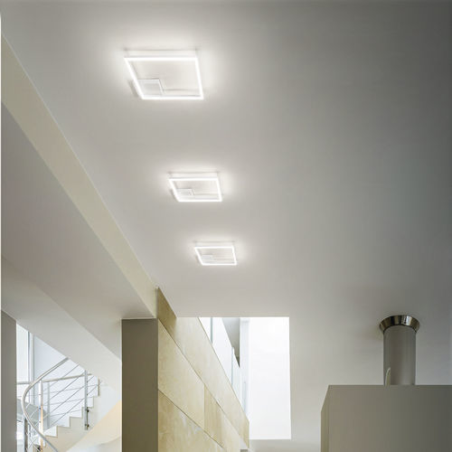 Moderne Deckenleuchte - BARD - Fabas Luce - quadratisch / Metall / Methacrylat