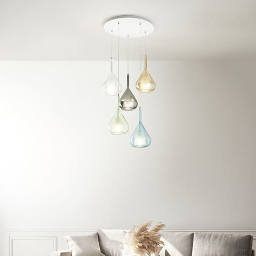 Hängelampe - LILA - Fabas Luce - Metall / Borosilikatglas / modern