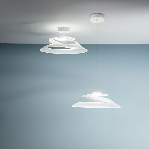 Hängelampe - ARAGON - Fabas Luce - Metall / gewölbtes Glas / modern