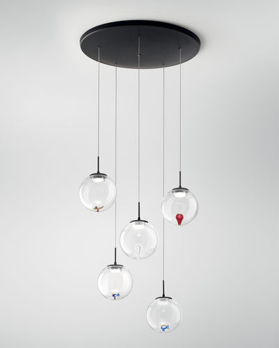 Hängelampe - ARIEL - Fabas Luce - Metall / Borosilikatglas / modern