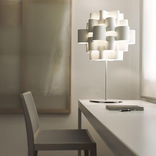 Tischlampe - SUN - Karboxx - aus lackiertem Metall / Stoff / modern