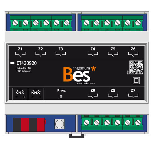 Schaltaktor für Hausautomationssystem - 9S-K - Ingenium - BES KNX - KNX / DIN-Schiene / für Gewerbegebrauch