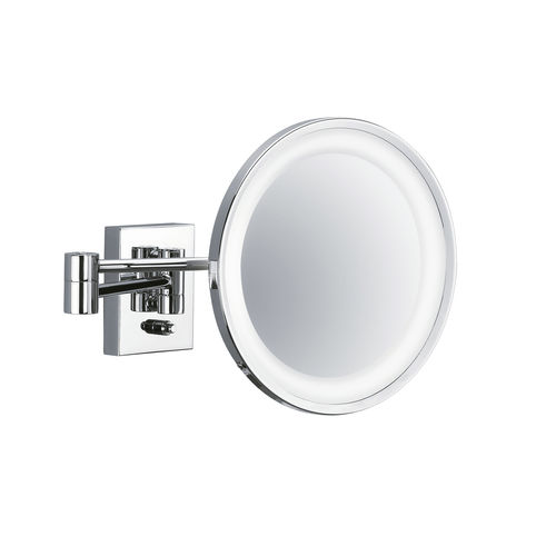 Wandmontierter Spiegel für Badezimmer - BS 40 PL - Decor Walther Einrichtungs GmbH - modern / rund / verchromter Messing