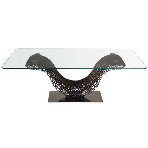 Designtisch / originell - CHRYSALIS  - iDL - Glas / Metall / Gestell aus Metall
