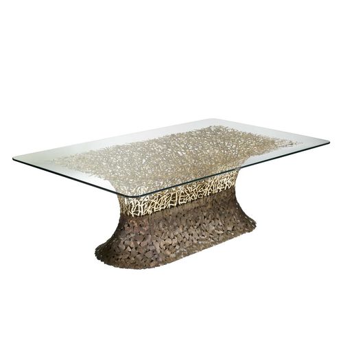 Designtisch / originell - GOLDENART : 599 - iDL - Glas / Metall / Gestell aus Metall