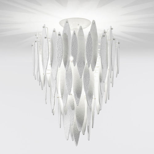 Moderne Deckenleuchte - ICE RAIN : 507/10PF - iDL - rund / Muranoglas / Metall