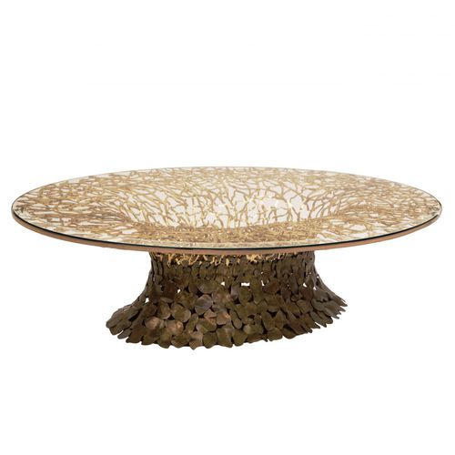 Couchtisch / originelles Design - GOLDENART 598/T160x120 - iDL - Glas / Metall / Gestell aus Metall