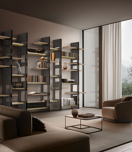 Modul-Bücherregal - TWIN - iDL - modern / für Gewerbegebrauch / Traubeneiche