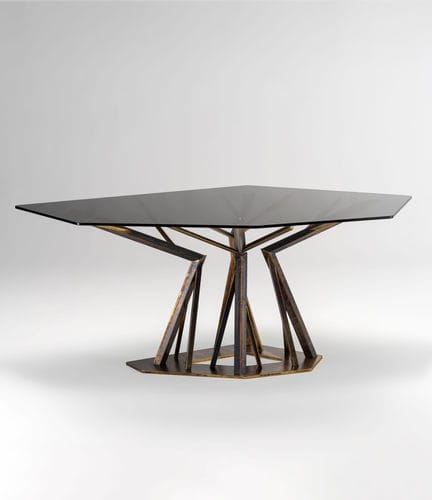 Tisch / organisches Design - ACROPORA  - iDL - Glas / Metall / Gestell aus Metall
