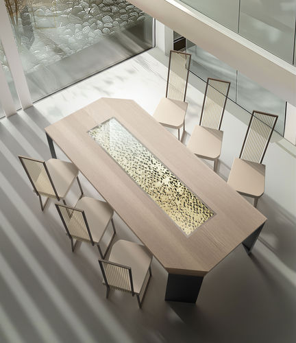 Moderner Tisch - LAMAA  - iDL - Eiche / Glas / Metall