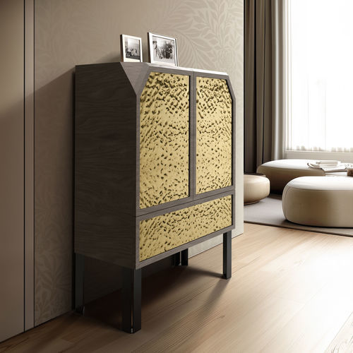 Hohes Sideboard - LAMAA CABINET: 618/CB110x50 - iDL - modern / Eiche / Metall
