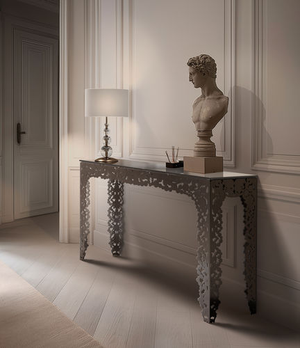 Moderner Konsolentisch - BUBBLES  - iDL - Glas / Metall / Gestell aus Metall