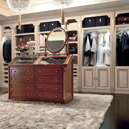 Wandmontierter begehbarer Kleiderschrank - ARTE A SAN PIETROBURGO - MARTINI MOBILI - klassisch / Kirschbaum / Glas
