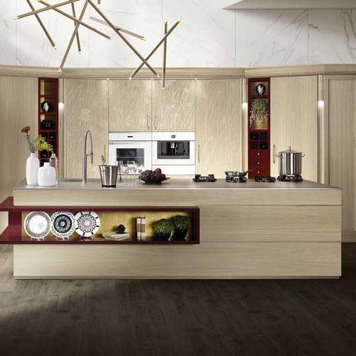 Moderne Küche - SHANGHAI - MARTINI MOBILI - Holz / Metall / Kochinsel