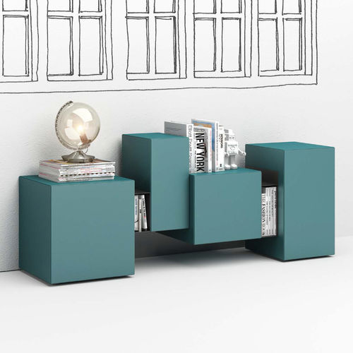 Modernes Sideboard - BROOKLYN - minottiitalia - lackiertes Holz / Verbundwerkstoff / grün