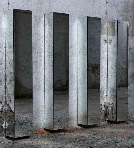 Wandmontiertes Regal - AMBROGIO - minottiitalia - modern / Glas / mit Spiegel