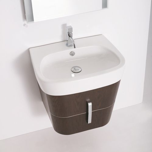 Aufsatzwaschbecken - FOGLIA - Falerii - Keramik / mit integrierter Waschtischplatte / rechteckig