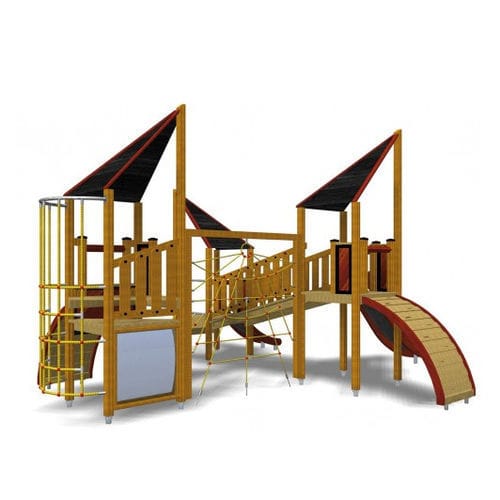 Edelstahl-Spielplatzgerät - MODULO PIÙ  - TLF srl - Holz / modular / mit Überdachung