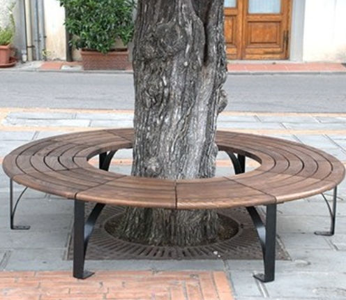 Baumschutz mit integrierter öffentlicher Bank - ELBA  - TLF srl - Holz / Metall