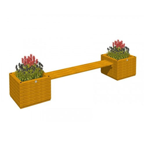Holz-Pflanzkübel - 3.330/B  - TLF srl - quadratisch / mit integrierter Bank / modern