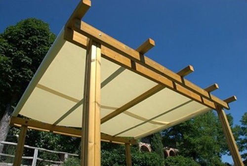 Vordach für Eingang - 3.460  - TLF srl - Holz / Tuch / flach