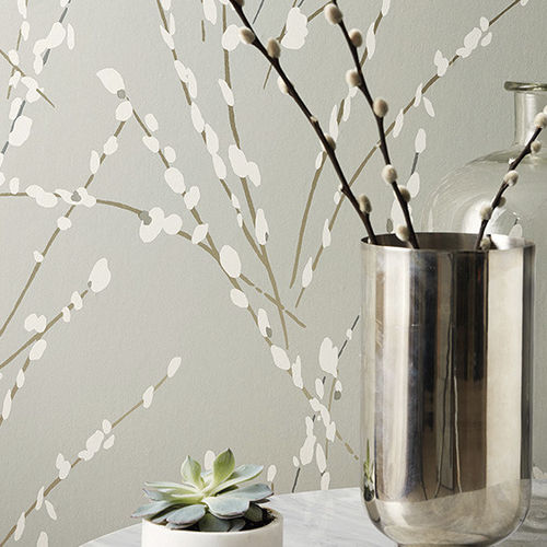 Moderne Tapete - FLORIS : MIKADO - ROMO - Motiv / Stoffoptik / grau