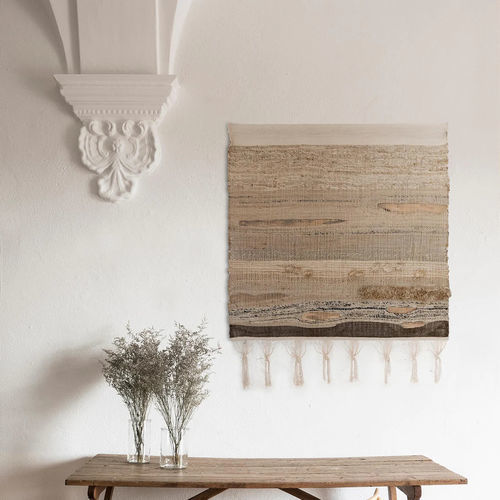 Moderner Wandteppich - Wellbeing - nanimarquina - Streifenmuster / Holz / Wolle