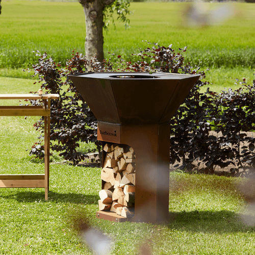 Holz-Gartengrill - Nestor - BARBECOOK - bodenstehend / Einbau / Kohlenstoffstahl