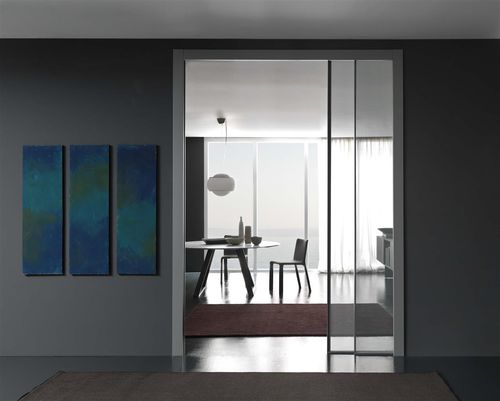 Tür für Innenbereich - EGO - Gruppo Door 2000 - Aluminium / einflügelig / Schiebe