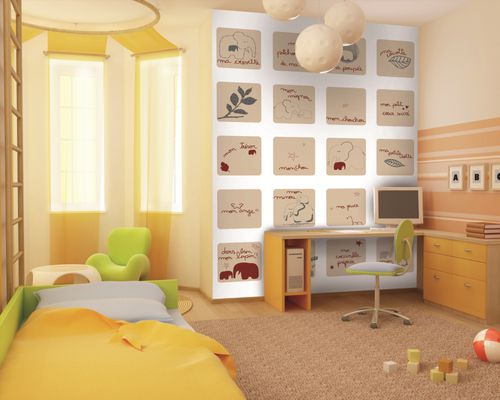 Moderne Tapete - MON CHOUCHOU  MURAL LITTLE ONES L0414080 - BIANCHI LECCO SRL - Farb / waschbar / Foto