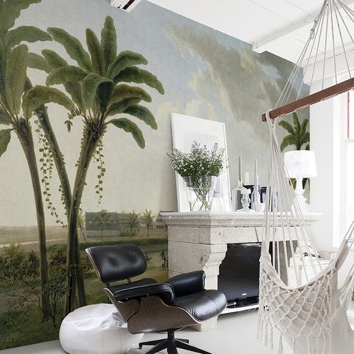 Klassische Tapete - MURALES 8001 COFFEE PLANTATION - BIANCHI LECCO SRL - Vlies / Naturmotiv / Stoffoptik