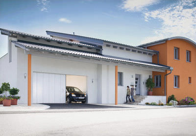 Seitlich unterteiltes Garagentor - NORMSTAHL ENTREMATIC - galvanisiertem Stahl / automatisch
