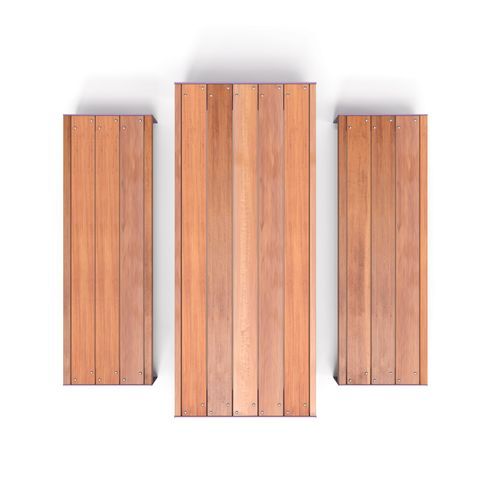 Moderner Picknicktisch - LENA P - TA - CITY DESIGN - Holz / aus lackiertem Stahl / rechteckig