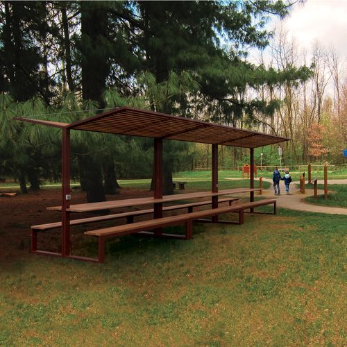 Moderner Picknicktisch - CISON - CITY DESIGN - WPC / galvanisiertem Stahl / Holz