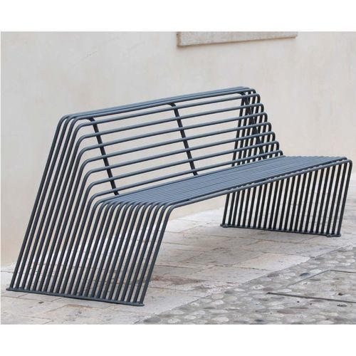 Moderne Bank für den öffentlichen Raum - OBLIQUE  - CITY DESIGN - galvanisiertem Stahl / mit Rückenlehne / ohne Rückenlehne