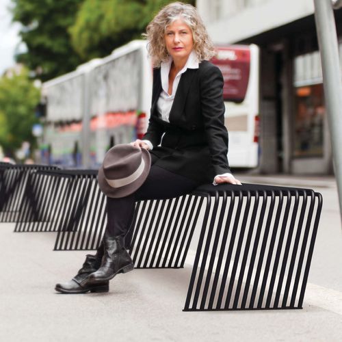 Moderner Sessel - OBLIQUE SP - CITY DESIGN - galvanisiertem Stahl / Stahl / weiß