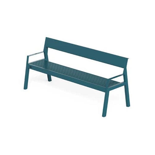 Moderne Bank für den öffentlichen Raum - CASTEO MB 1800 - CITY DESIGN - galvanisiertem Stahl / mit Rückenlehne / mit Armlehnen