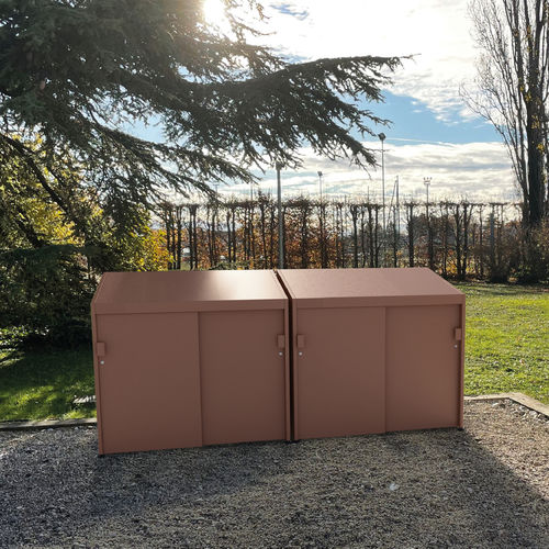 Mülltonnenbox für Privatgebrauch - CLEAN - CITY DESIGN - Stahlblech / galvanisiertem Stahl