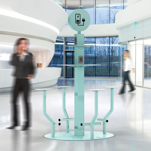 USB-Ladestation - RECHARGE - CITY DESIGN - galvanisiertem Stahl / gesichert / für Straße