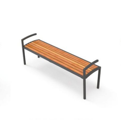 Moderne Bank für den öffentlichen Raum - CAMILLA PWB - CITY DESIGN - galvanisiertem Stahl / Holz / ohne Rückenlehne