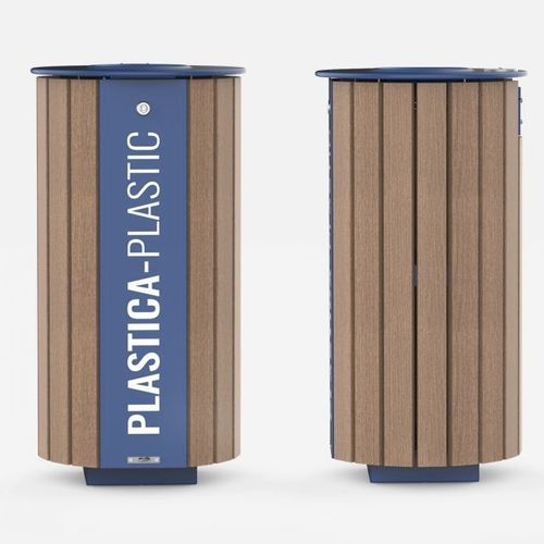 Park-Abfallbehälter - MIANE W - CITY DESIGN - System / Stahlblech / Holz